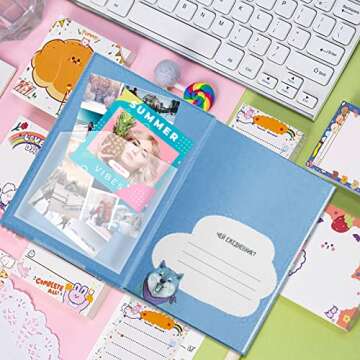 Aphrordity 6 Pcs Adhesive Pockets for Planners, 6 X 6 Inch Happy Planner Inserts Clear Adhesive Pockets for Happy Planner Cover for Home Office School