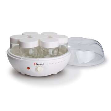 Euro Cuisine YM80 Electric Yogurt Maker Machine- Promote Gut Health with Probiotic Rich Homemade Yog...