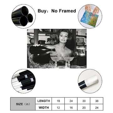 Sophia Loren Drinking Martini Poster - Vintage Canvas Wall Art