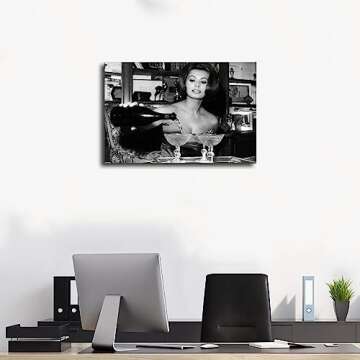 Sophia Loren Drinking Martini Poster - Vintage Wall Art Canvas