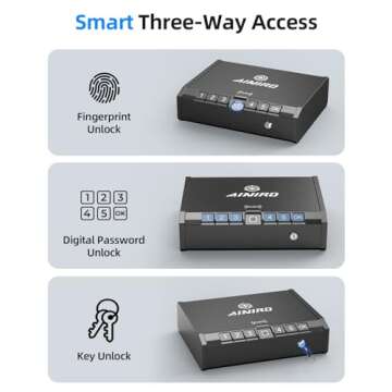 AINIRO Biometric Gun Safe - Quick Access Firearm Storage