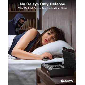AINIRO Biometric Gun Safe - Quick Access Firearm Storage