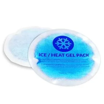 EverOne Round Reusable Gel Ice Pack with Cloth Backing for Hot & Cold Therapeutic Use, First Aid, Injuries, Breastfeeding, 5 Count