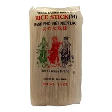 Three Ladies Rice Stick Noodle Pack of 3 - 14 Oz All-Purpose Noodles