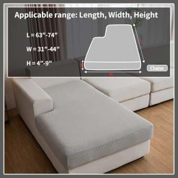 QIANMEW Couch Cushion Covers,Comfort Soft Magic Sofa Covers Washable Stretch Resistant for Chair Cus...