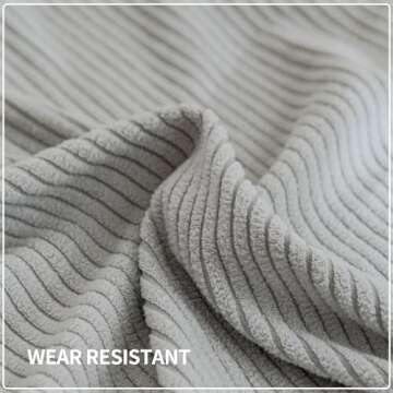 QIANMEW Couch Cushion Covers - Soft & Washable