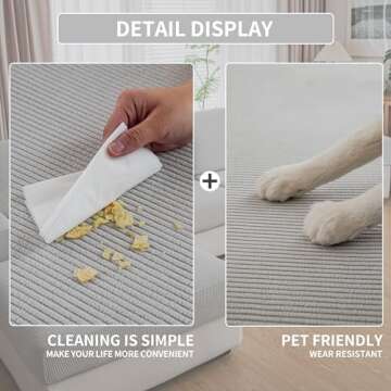 QIANMEW Couch Cushion Covers - Soft & Washable