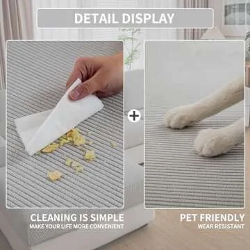 QIANMEW Couch Cushion Covers - Soft & Washable