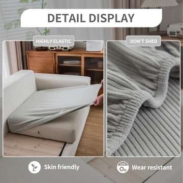 QIANMEW Couch Cushion Covers - Soft & Washable