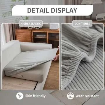 QIANMEW Couch Cushion Covers - Soft & Washable
