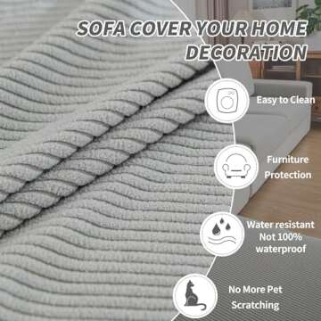 QIANMEW Couch Cushion Covers - Soft & Washable