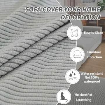 QIANMEW Couch Cushion Covers - Soft & Washable