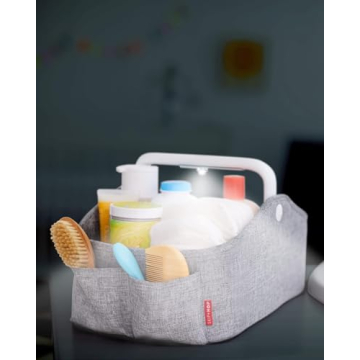 Skip Hop Diaper Caddy Organizer with Night Light - Heather Grey