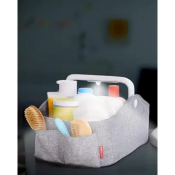 Skip Hop Diaper Caddy Organizer with Night Light - Heather Grey