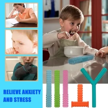 Sensory Chew Toys for Kids with Autism - 5 Pack Silicone Chews