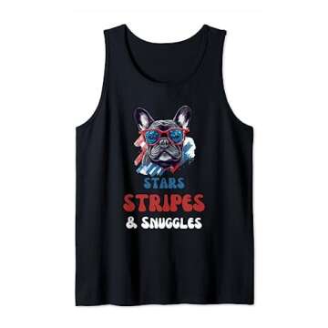 French Bulldog 4th of July USA: Stars, Stripes & Snuggles Tank Top