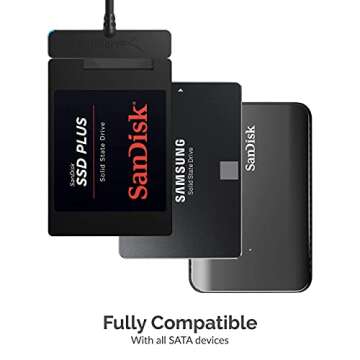 SABRENT USB 3.0 to SSD Adapter with Data Cables