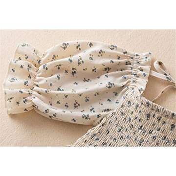 NNJXD Little Girl Smocked Elastic Dress Princess Girls Casaul Printed A-line Sundress 1913 Floral 5-6 Years