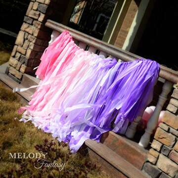 Melody Fantasy 200 Plastic Streamers for Rainbow Party Decorations