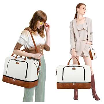 Travel Weekender Bag for Women, Overnight Bag with Shoe Compartment Oversized Travel Duffel Bag Carr...