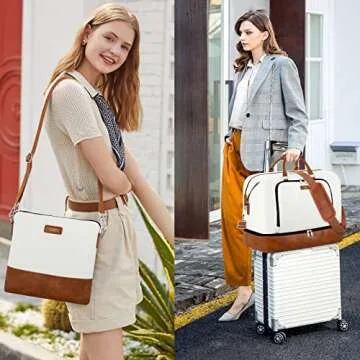 Travel Weekender Bag for Women, Overnight Bag with Shoe Compartment Oversized Travel Duffel Bag Carry On Tote 21"