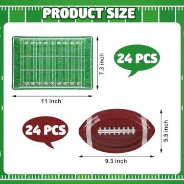 Augisteen 48 PCS Football Party Plates Football Superbowl Paper Plates Disposable Sports Theme Dinne...