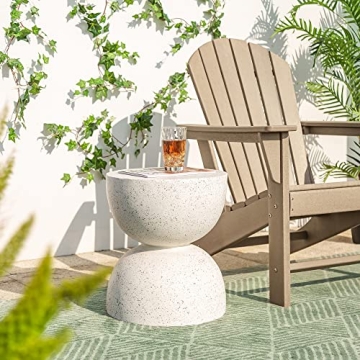 Glitzhome Modern Decorative Garden Stool Heavy Duty Patio Sturdy Faux Terrazzo Garden Stool Side Tab...