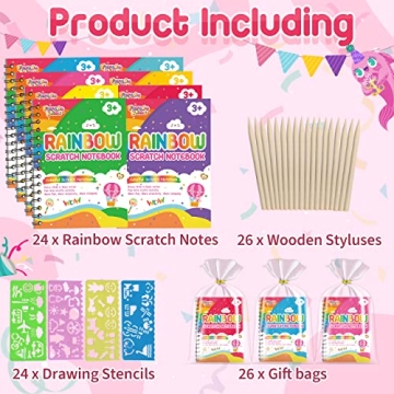 Scratch Art Party Favors for Kids - 24 Pack Creative Supplies