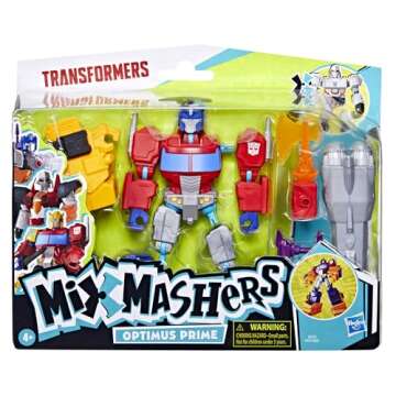 Transformers MixMashers Optimus Prime Custom Action Figure & Accessories - 5-Inch Robot Toys for Kid...