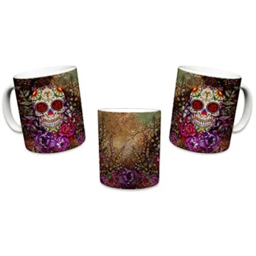 Sweet Gisele Skull Mug Unique Vibrant Ceramic Coffee Cup