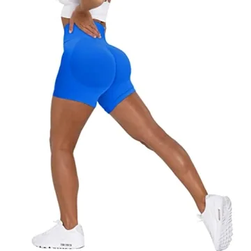 Unthewe Workout Butt Lifting Shorts - High Waisted, Seamless & Comfy (Royal Blue)
