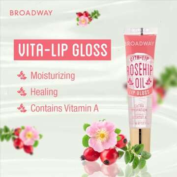 Ruby Kisses Broadway Vita-Lip Clear Lip Gloss (10 Pack), Hydrating & Soothing Formula with Vitamin, High-Shine Non-Sticky Lip Balm with Mint, Rosehip, Coconut, Mango, Argan, Honey, Shea, Cherry, Peach