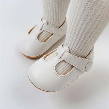 COSANKIM Baby Girls Mary Jane Shoes Soft Sole Infant Shoes Bowknot