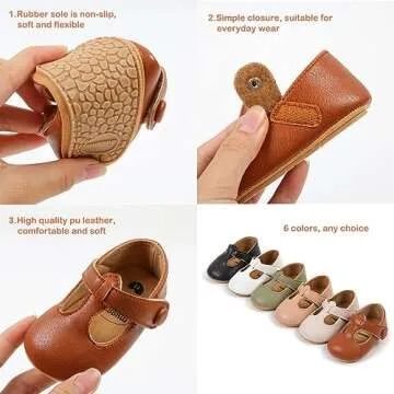 Mary Jane Shoes for Baby Girls Soft Sole Toddler Shoes