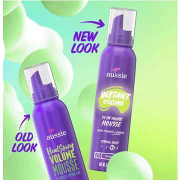 Aussie Mousse, with Bamboo & Kakadu Plum, Instant Volume, For Fine Hair, 6 Fl Oz (Pack of 3), Packaging May Vary