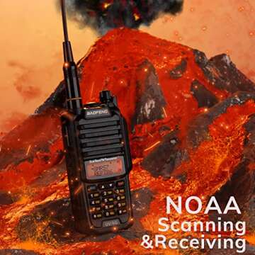 BAOFENG UV-9G GMRS Radio, IP67 Waterproof Two Way Radio for Adults, NOAA Scanner & Receiver Long Range Rechargeable Handheld Radio, Repeater Compatible, with Programming Cable