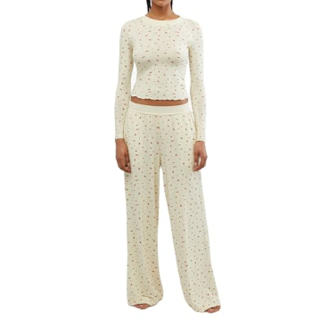 ROAONOCOMO Floral 2 Piece Pajama Set for Women