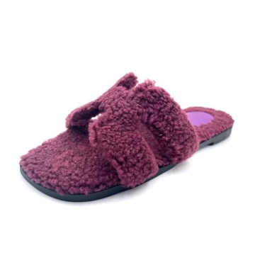 Lurnyet Women's Furry Slippers: Versatile Indoor/Outdoor Slippers with Plush Cotton Upper and Soft S...