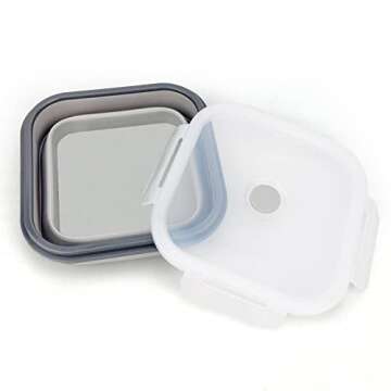 CARTINTS Collapsible Camping Bowl, Silicone Food Container with Lid, Space-Saving Camping Utensils f...