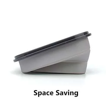 CARTINTS Collapsible Camping Bowl, Silicone Food Container with Lid, Space-Saving Camping Utensils for Kitchen and Outdoor, Microwave Safe 900ml