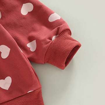 Toddler Baby Girl Valentines Day Sweatshirt Love Heart Print Crewneck Sweater Tops Valentines Spring Clothes (Love Heart Sweatshirt,12-18 Months)