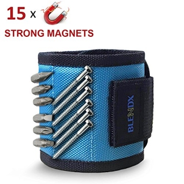 Magnetic Wristband, BLENDX Men Stocking Stuffers Gifts Tool with Strong Magnets for Holding Screws, Nails, Drill Bits Cool Tools for Father's Day Gift for Him, Men, Husband, Dad, Guys, DIY-er