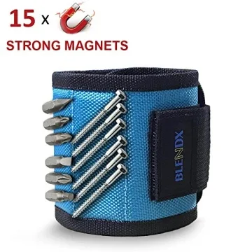 Magnetic Wristband, BLENDX Men Stocking Stuffers Gifts Tool with Strong Magnets for Holding Screws, Nails, Drill Bits Cool Tools for Father's Day Gift for Him, Men, Husband, Dad, Guys, DIY-er