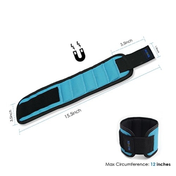 Magnetic Wristband, BLENDX Men Stocking Stuffers Gifts Tool with Strong Magnets for Holding Screws, Nails, Drill Bits Cool Tools for Father's Day Gift for Him, Men, Husband, Dad, Guys, DIY-er