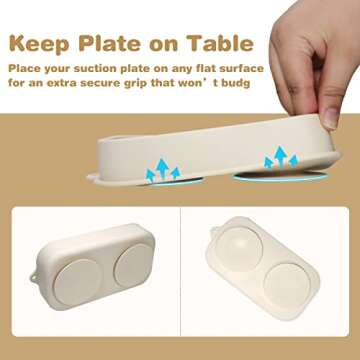 MUUPEG Portable Baby Suction Plate Set for Toddlers