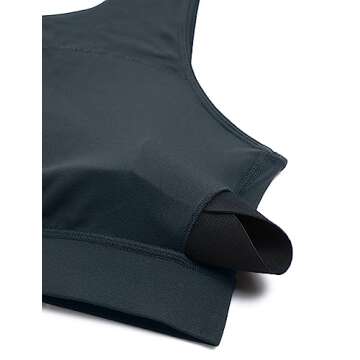 CRZ YOGA Butterluxe Womens One Shoulder Sports Bra - Sleeveless One Strap Low Impact Asymmetrical Workout Yoga Bra Dark Green Medium