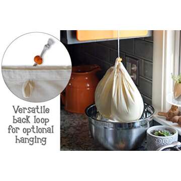 Kleynhuis Greek Yogurt Strainer Pouch, Organic Cotton (16"X9") / Reusable Cheesecloth Alternative