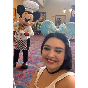 WW-WONDERFULWORLD Blue Mouse Ears Headbands With Bow & Sequins, for Cartoon Princess Costume Cosplay...