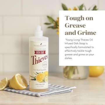 Young Living Thieves Oil Infused Dish Soap | Tough on Grease, Gentle on Hands | 12 fl. oz | Fresh Ci...