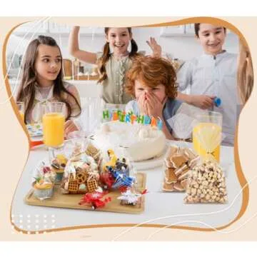 SUREHOME Cellophane Bags, 100 Pack Clear Gift Bags Cellophane Treat Bags with Ties 6x10 Inch Small Cello Candy Bags Plastic Goodie Bags for Party Favors Easter Graduation Cookies Bakery Popcorn Wraps